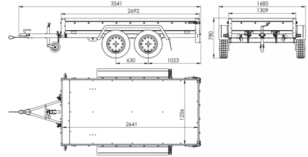 Remorque 2 ESSIEUX UNITRAILER GARDEN TRAILER 264/2 KIPP - Neuf – Image 8