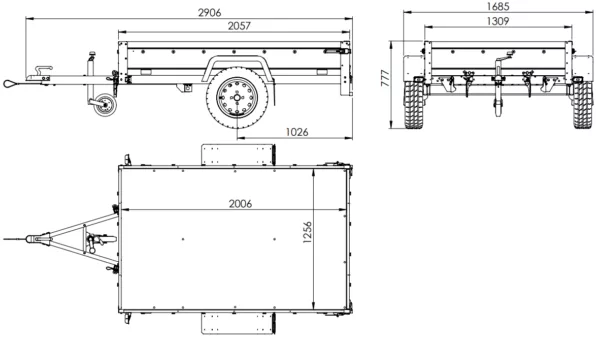 Remorque avec amortisseur Garden Trailer 201/R Unitrailer 500 kg - Neuf – Image 21