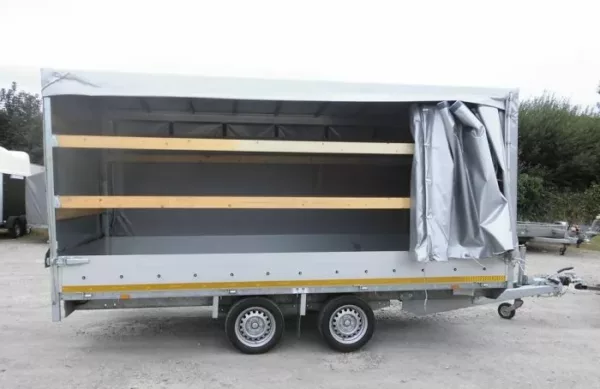 Remorque plateau nu eduard roues dessous – PTAC : 2000 Kg – 2 essieux freinés – 406 x 180 cm